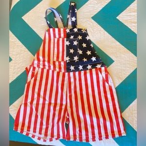 Men’s American flag overalls